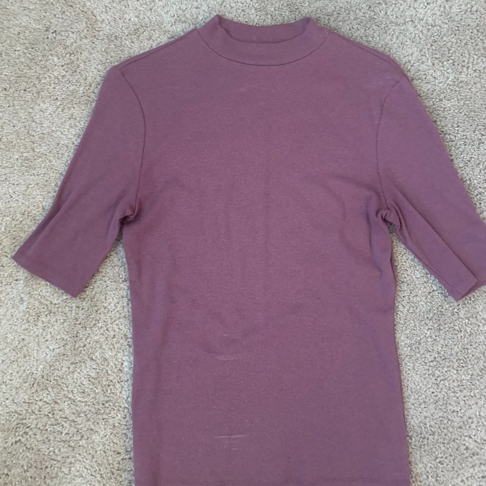 A New Day (Target) Women's Size Small Purple Ribbed Fitted T-Shirt